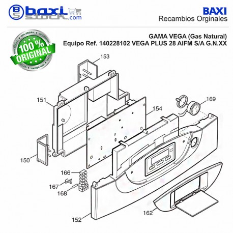 TAPA FRONTAL CUADRO CONTROL VEGA PLUS