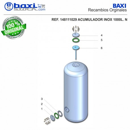 TAPA BOCA LATERAL ACUMULADOR 800-1000 I INOX