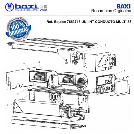 VENTILADOR UNIDAD INTERIOR CONDUCTO 25-35-50 ANORI MULTI