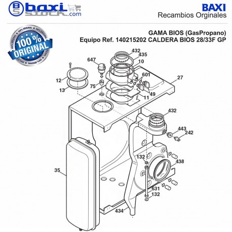 JUNTA ADAPTADOR SALIDA HUMOS BIOS/PLATINUM COMPACT