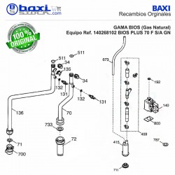 TUBO SUSTITUCIÓN CIRCULADOR/INTERCAMBIADOR BIOS PLUS 70