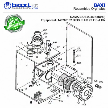 JUNTA COLECTOR SALIDA HUMOS BIOS/POWER HT 50-70 PLUS