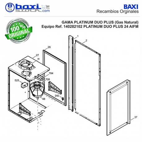 JUNTA ADAPTADOR SALIDA HUMOS BIOS/PLATINUM COMPACT