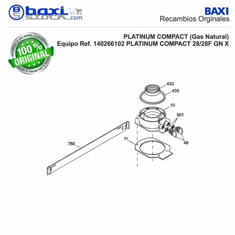 JUNTA ADAPTADOR SALIDA HUMOS BIOS/PLATINUM COMPACT