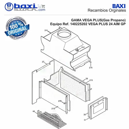 TAPA FRONTAL CAMARA COMBUSTION VEGA PLUS