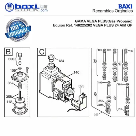 CONJUNTO SALIDA ACS VEGA PLUS