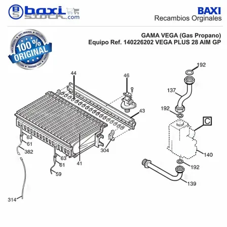 BRIDA UNION COLECTOR DE GAS VEGA PLUS