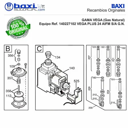 GRIFO ENTRADA ACS VEGA PLUS
