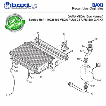 BRIDA UNION COLECTOR DE GAS VEGA PLUS
