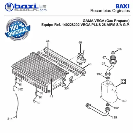 BRIDA UNION COLECTOR DE GAS VEGA PLUS
