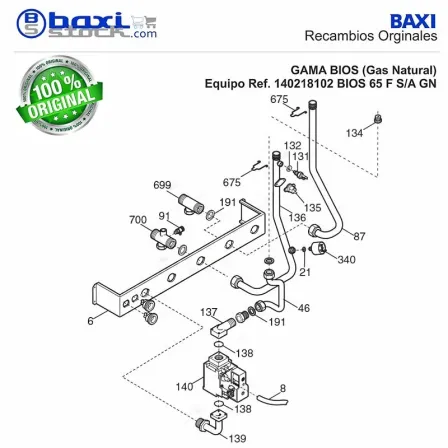 TUBO SALIDA CALEFACCION BIOS 45-65F