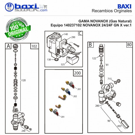 CONJUNTO ENTRADA AGUA CON BY-PASS NOVANOX 24/24F V.01