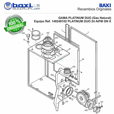 TAPON ADAPTADOR SALIDA HUMOS BIOS/PLATINUM COMPACT