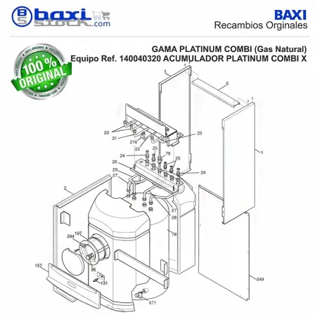TAPA FRONTAL SUPERIOR ACUMULADOR PLAT. COMBI