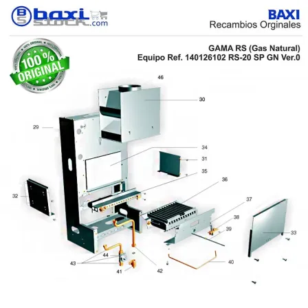 CONJUNTO PANEL LATERAL DERECHO CAMARA DE COMBUSTION R/RS
