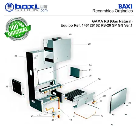CONJUNTO PANEL LATERAL DERECHO CAMARA DE COMBUSTION R/RS