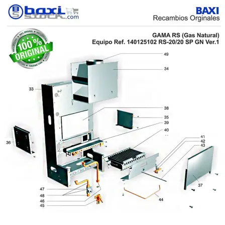 CONJUNTO PANEL FRONTAL CAMARA DE COMBUSTION