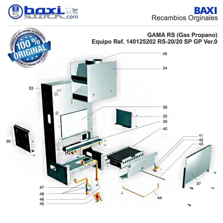 CONJUNTO PANEL LATERAL DERECHO CAMARA DE COMBUSTION R/RS