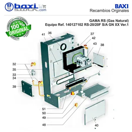 CONJUNTO PANEL LATERAL DERECHO CAMARA DE COMBUSTION R/RS