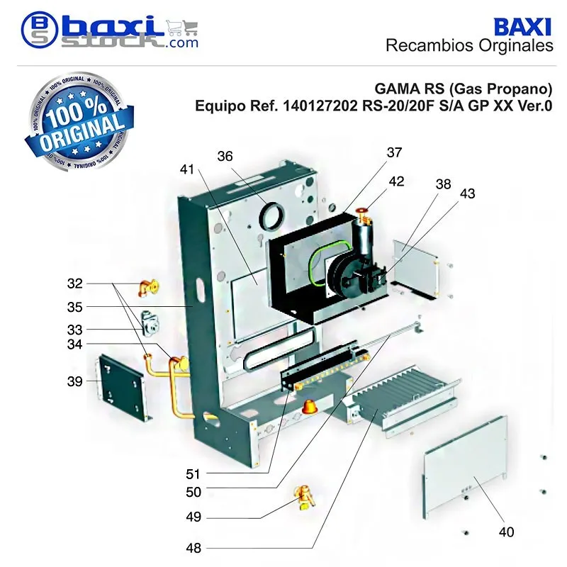 CONJUNTO PANEL LATERAL DERECHO CAMARA DE COMBUSTION R/RS