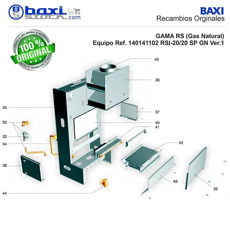 CONJUNTO PANEL LATERAL DERECHO CAMARA DE COMBUSTION R/RS