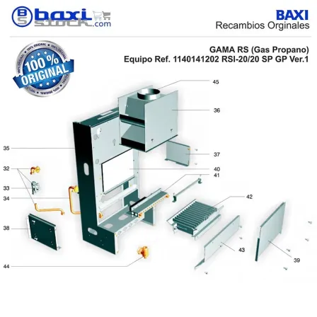 CONJUNTO PANEL LATERAL DERECHO CAMARA DE COMBUSTION R/RS