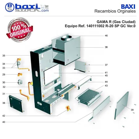 CONJUNTO PANEL LATERAL DERECHO CAMARA DE COMBUSTION R/RS