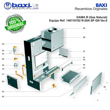 CONJUNTO PANEL FRONTAL CAMARA DE COMBUSTION