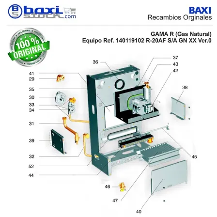 CONJUNTO PANEL LATERAL DERECHO CAMARA DE COMBUSTION R/RS