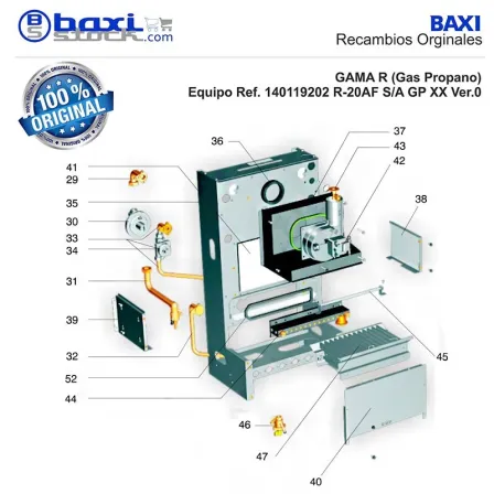 CONJUNTO PANEL LATERAL DERECHO CAMARA DE COMBUSTION R/RS