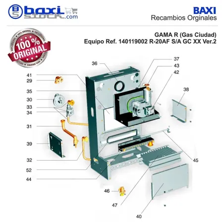 CONJUNTO PANEL LATERAL DERECHO CAMARA DE COMBUSTION R/RS