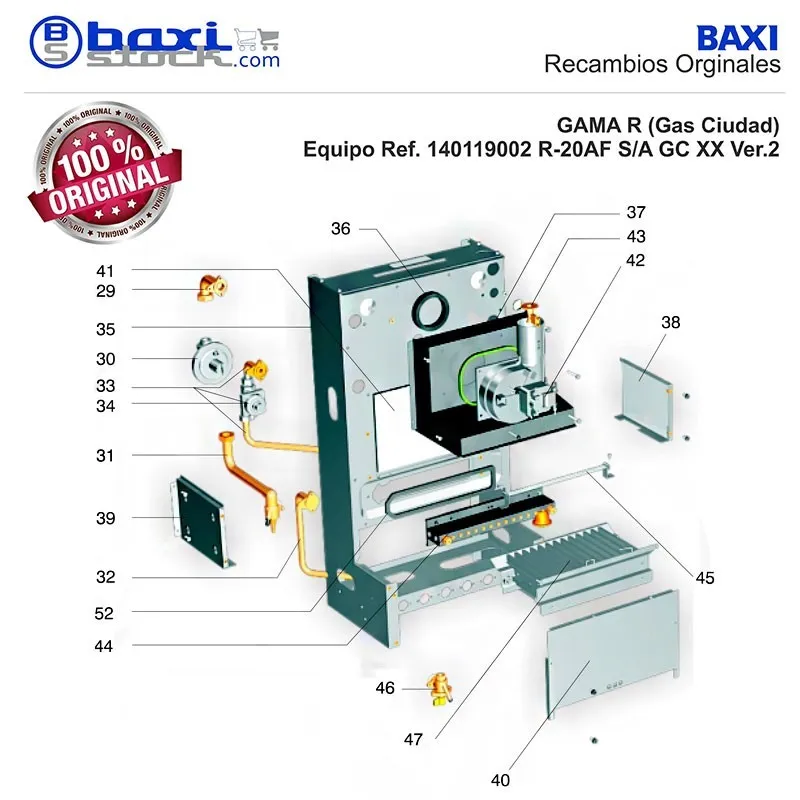 CONJUNTO PANEL LATERAL DERECHO CAMARA DE COMBUSTION R/RS