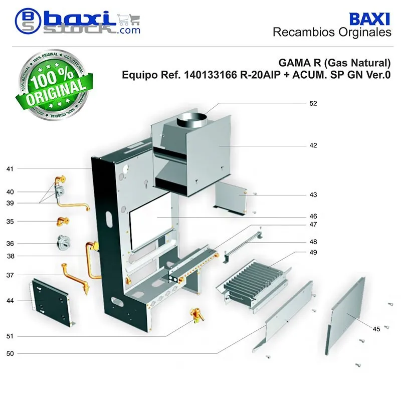 CONJUNTO PANEL FRONTAL CAMARA DE COMBUSTION