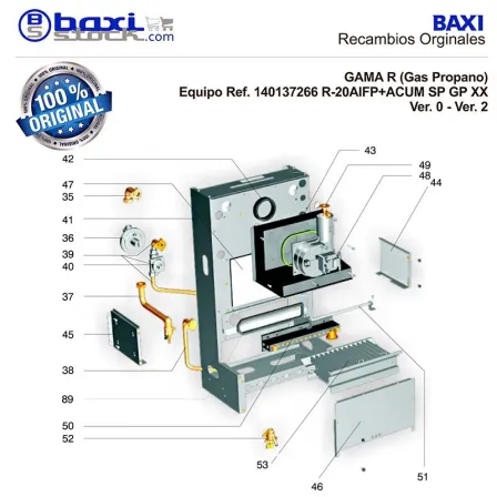 CONJUNTO PANEL LATERAL DERECHO CAMARA DE COMBUSTION R/RS