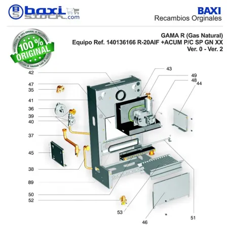 CONJUNTO PANEL LATERAL DERECHO CAMARA DE COMBUSTION R/RS