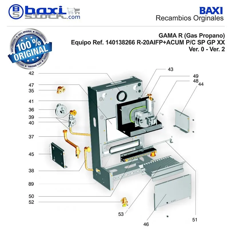 CONJUNTO PANEL LATERAL DERECHO CAMARA DE COMBUSTION R/RS
