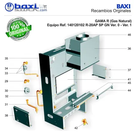 CONJUNTO PANEL LATERAL DERECHO CAMARA DE COMBUSTION R/RS