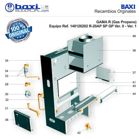 CONJUNTO PANEL LATERAL DERECHO CAMARA DE COMBUSTION R/RS