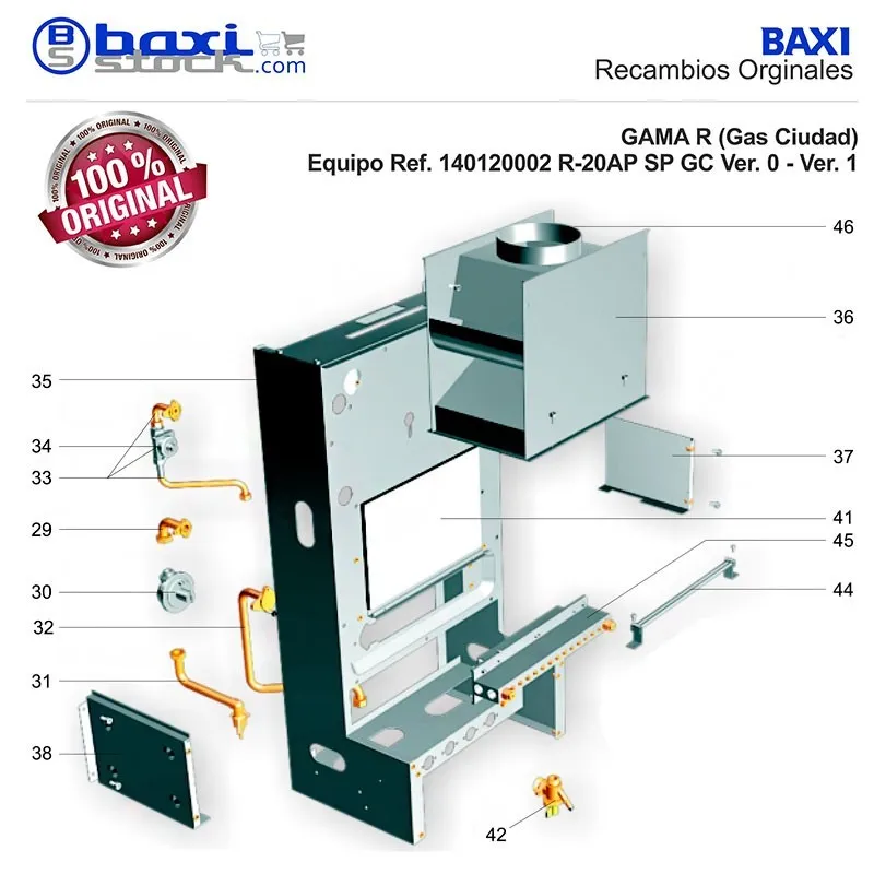CONJUNTO PANEL LATERAL DERECHO CAMARA DE COMBUSTION R/RS