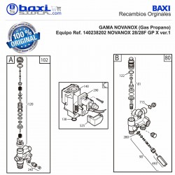 CONJUNTO ENTRADA AGUA CON BY-PASS 8L. NOVANOX 28/28F V.01