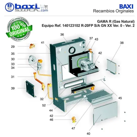 CONJUNTO PANEL LATERAL DERECHO CAMARA DE COMBUSTION R/RS