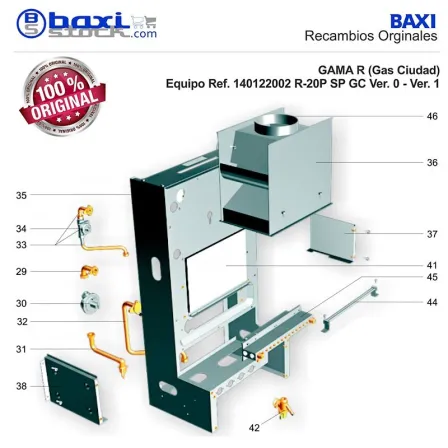 CONJUNTO PANEL LATERAL DERECHO CAMARA DE COMBUSTION R/RS