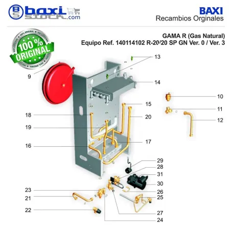 CONJUNTO GRIFO RETORNO CALEFACCION PARA BOMBA DE 3 VIAS