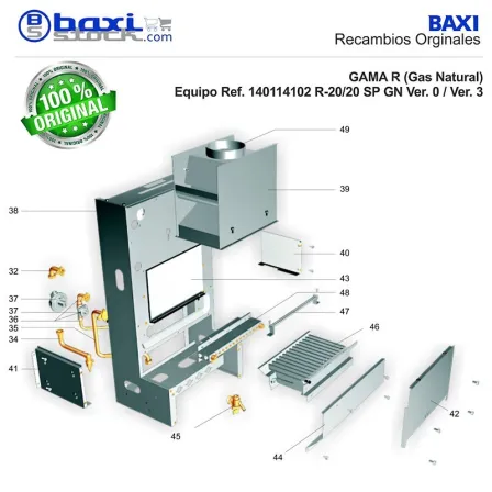CONJUNTO PANEL FRONTAL CAMARA DE COMBUSTION