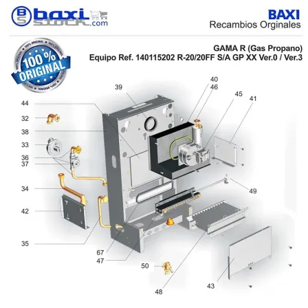 CONJUNTO PANEL LATERAL DERECHO CAMARA DE COMBUSTION R/RS