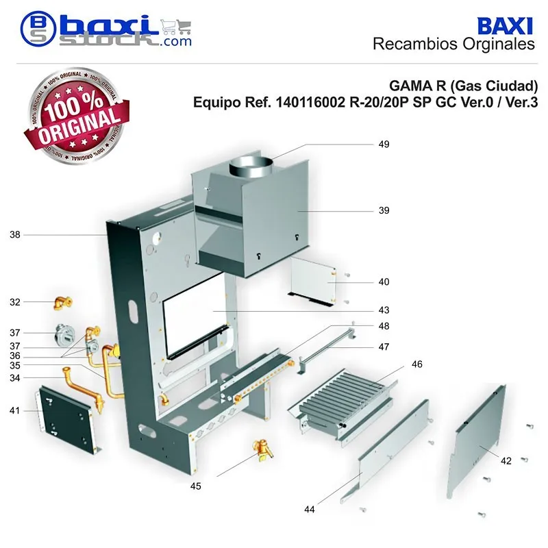 CONJUNTO PANEL FRONTAL CAMARA DE COMBUSTION