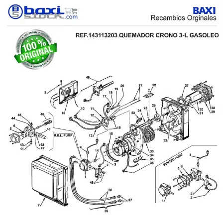 CABLES ELECTROVALVULA BOMBA SUNTEC CR. 2L-3L-5L