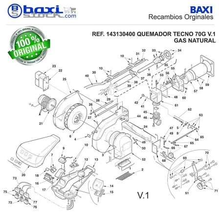 CONJUNTO EJE SERVOMOTOR TECNO 70-100-130 G