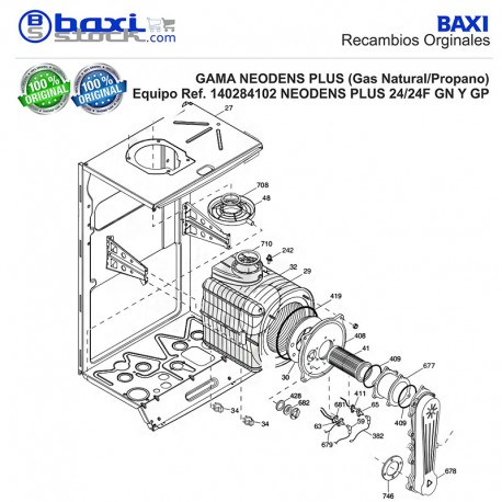 TAPA INTERCCAMBIADOR CALOR NOVADENS/PLATINUM COMPACT
