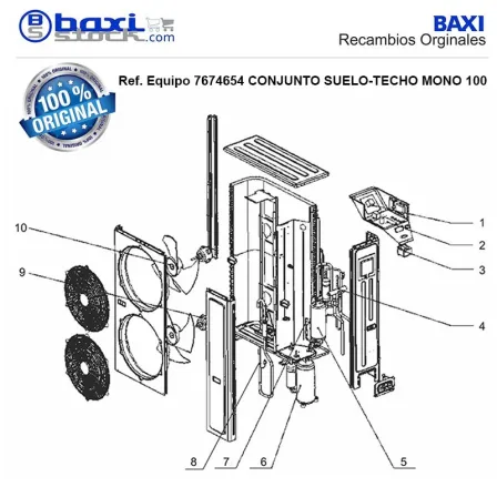 VOLUTA SUPERIOR VENTILADOR INTERIOR SUELO-TECHO